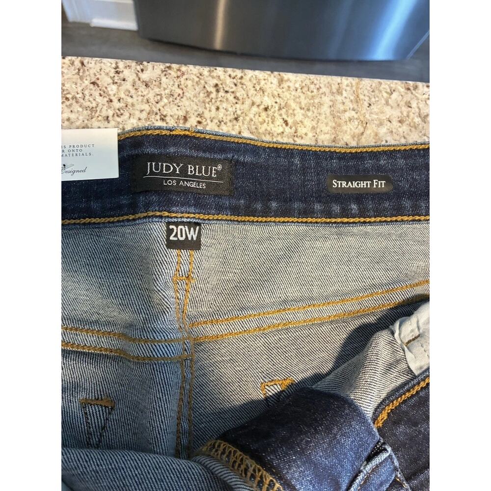 Judy Blue High Waisted 90s Knee Destroy Straight Leg Jeans JB82592 Size 20W - Picture 3 of 9